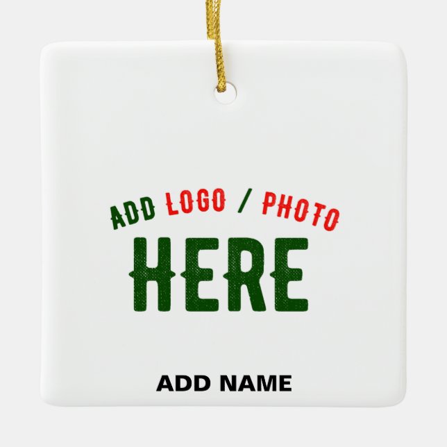 STYLISH MODERN CUSTOMIZABLE WHITE VERIFIED BRANDED CERAMIC ORNAMENT (Front)