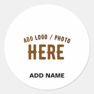 STYLISH MODERN CUSTOMIZABLE WHITE VERIFIED BRANDED CLASSIC ROUND STICKER