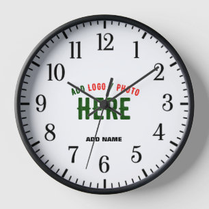 STYLISH MODERN CUSTOMIZABLE WHITE VERIFIED BRANDED CLOCK