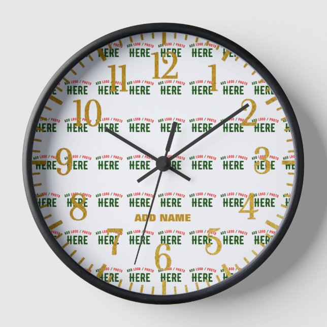 STYLISH MODERN CUSTOMIZABLE WHITE VERIFIED BRANDED CLOCK (Front)