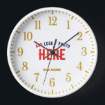 STYLISH MODERN CUSTOMIZABLE WHITE VERIFIED BRANDED CLOCK<br><div class="desc">THIS IS A DESIGN FITTING FOR EVERYONE.YOU CAN CHANGE, RESIZE OR ADD LOGO, PHOTO, TEXT AND COLOURS THE WAY YOU LIKE.THANK YOU.</div>