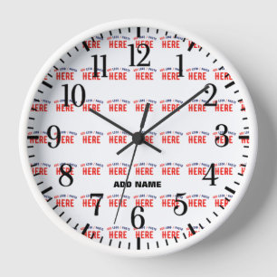 STYLISH MODERN CUSTOMIZABLE WHITE VERIFIED BRANDED CLOCK
