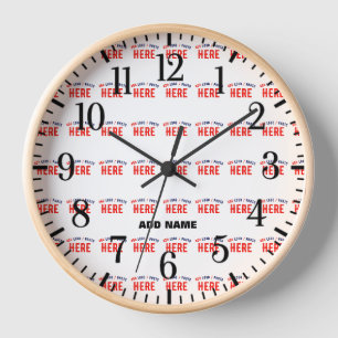 STYLISH MODERN CUSTOMIZABLE WHITE VERIFIED BRANDED CLOCK
