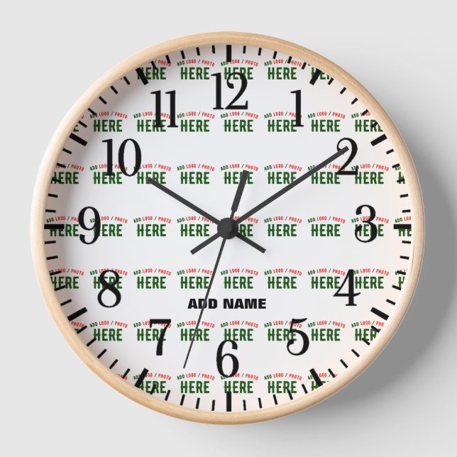 STYLISH MODERN CUSTOMIZABLE WHITE VERIFIED BRANDED CLOCK (Front)