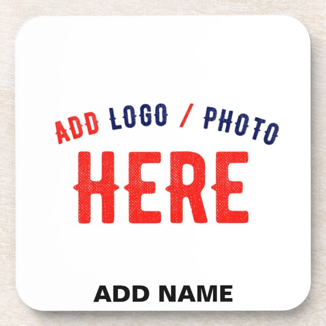 STYLISH MODERN CUSTOMIZABLE WHITE VERIFIED BRANDED COASTER (Front)