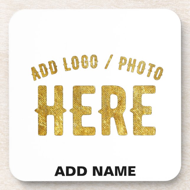 STYLISH MODERN CUSTOMIZABLE WHITE VERIFIED BRANDED COASTER (Front)
