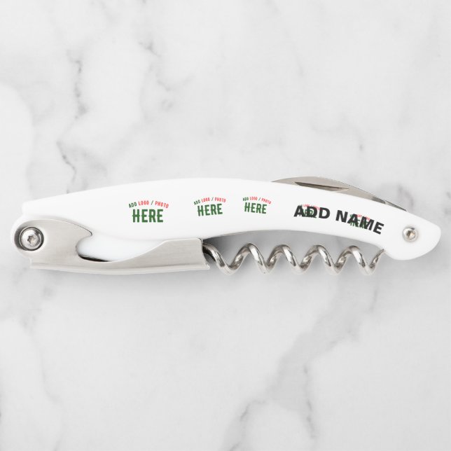 STYLISH MODERN CUSTOMIZABLE WHITE VERIFIED BRANDED CORKSCREW (Front)
