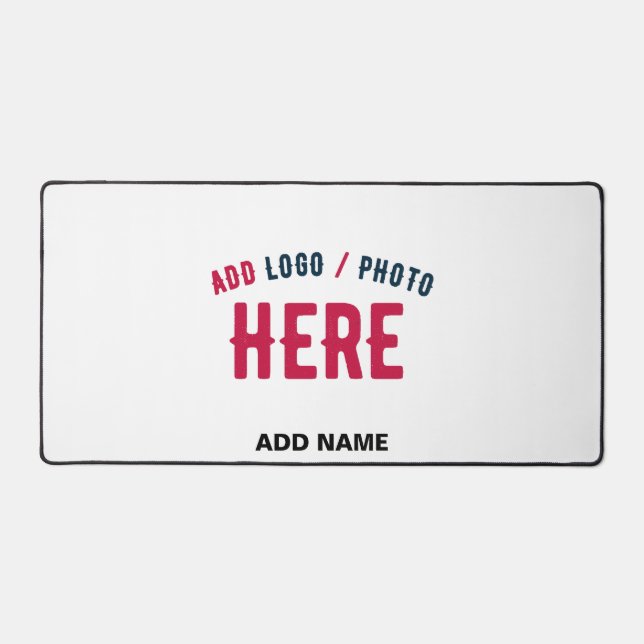 STYLISH MODERN CUSTOMIZABLE WHITE VERIFIED BRANDED DESK MAT (Front)