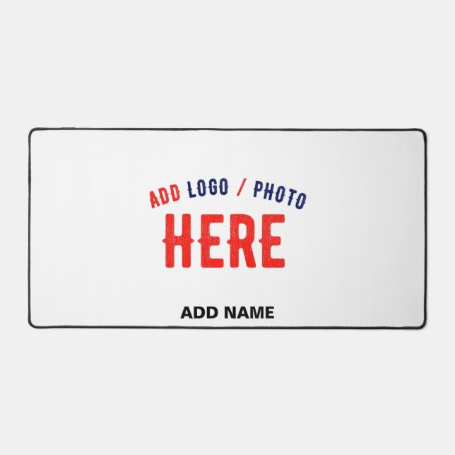STYLISH MODERN CUSTOMIZABLE WHITE VERIFIED BRANDED DESK MAT (Front)