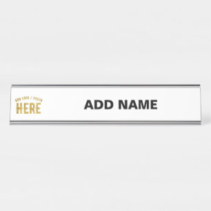 STYLISH MODERN CUSTOMIZABLE WHITE VERIFIED BRANDED DESK NAME PLATE