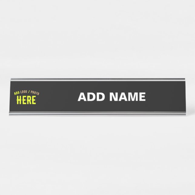 STYLISH MODERN CUSTOMIZABLE WHITE VERIFIED BRANDED DESK NAME PLATE (Front)