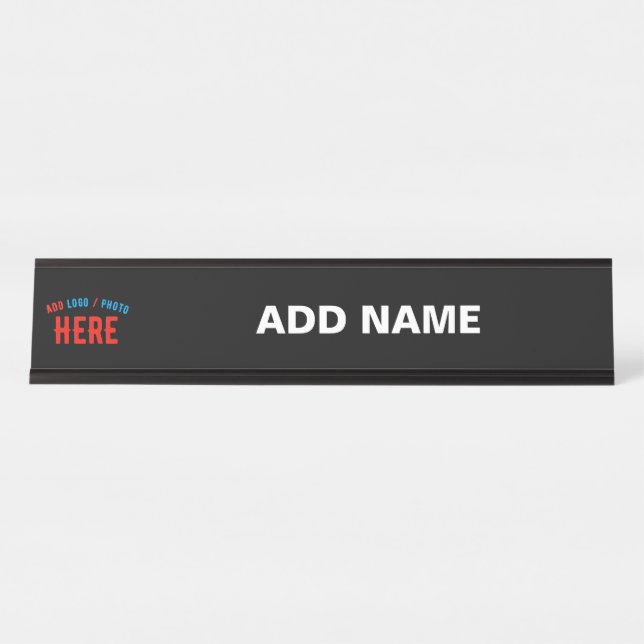 STYLISH MODERN CUSTOMIZABLE WHITE VERIFIED BRANDED DESK NAME PLATE (Front)