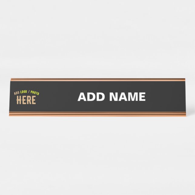 STYLISH MODERN CUSTOMIZABLE WHITE VERIFIED BRANDED DESK NAME PLATE (Front)