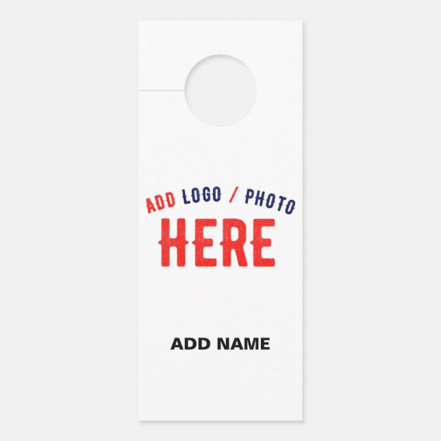 STYLISH MODERN CUSTOMIZABLE WHITE VERIFIED BRANDED DOOR HANGER (Front)