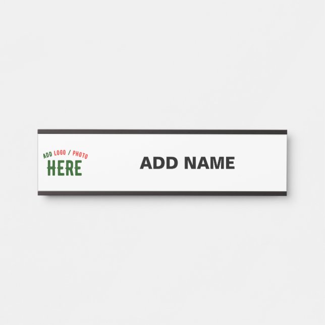 STYLISH MODERN CUSTOMIZABLE WHITE VERIFIED BRANDED DOOR SIGN (Front)