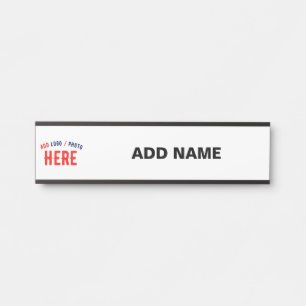 STYLISH MODERN CUSTOMIZABLE WHITE VERIFIED BRANDED DOOR SIGN