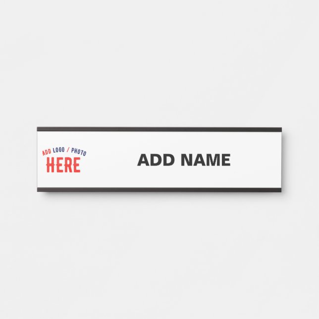 STYLISH MODERN CUSTOMIZABLE WHITE VERIFIED BRANDED DOOR SIGN (Front)
