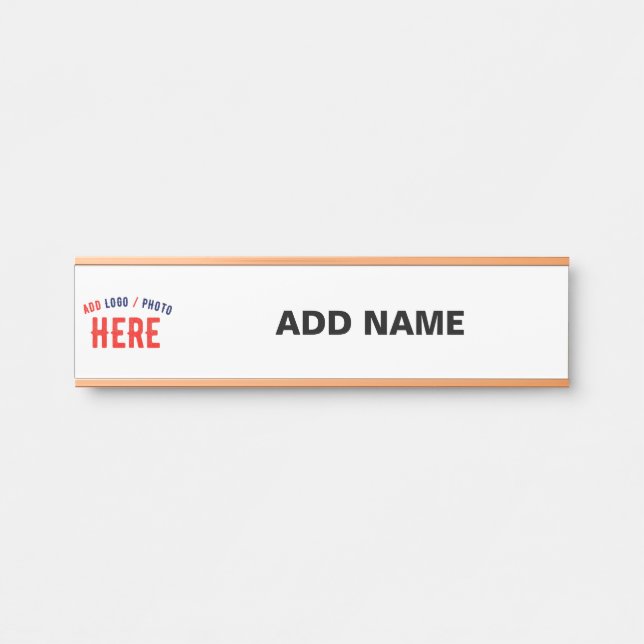 STYLISH MODERN CUSTOMIZABLE WHITE VERIFIED BRANDED DOOR SIGN (Front)