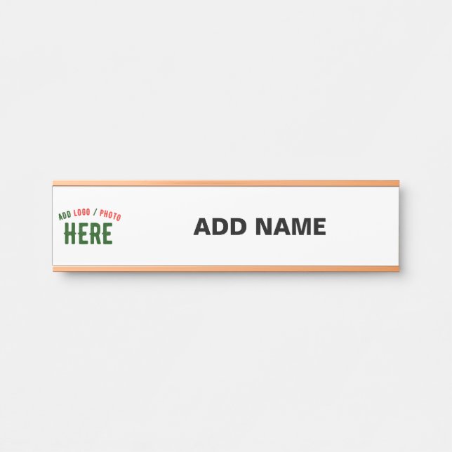 STYLISH MODERN CUSTOMIZABLE WHITE VERIFIED BRANDED DOOR SIGN (Front)