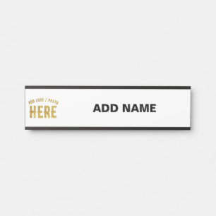 STYLISH MODERN CUSTOMIZABLE WHITE VERIFIED BRANDED DOOR SIGN