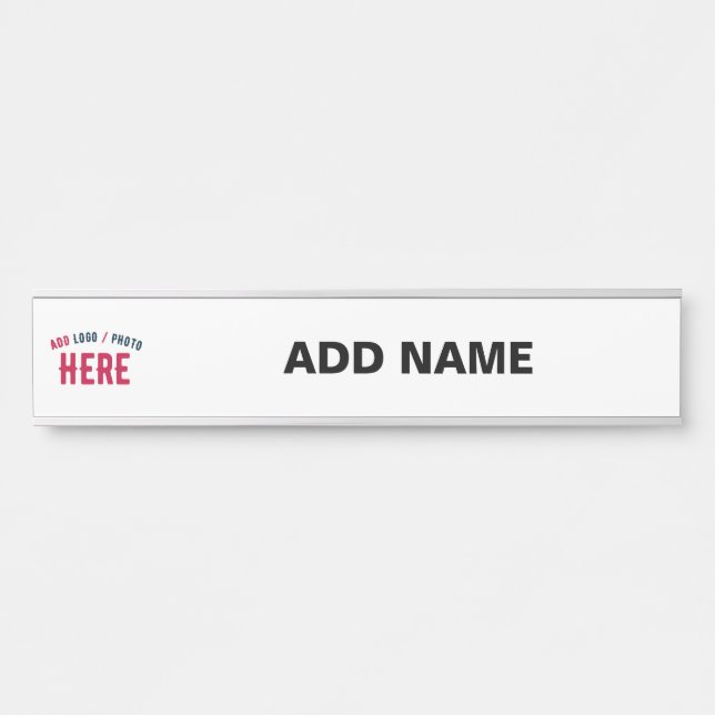 STYLISH MODERN CUSTOMIZABLE WHITE VERIFIED BRANDED DOOR SIGN (Front)