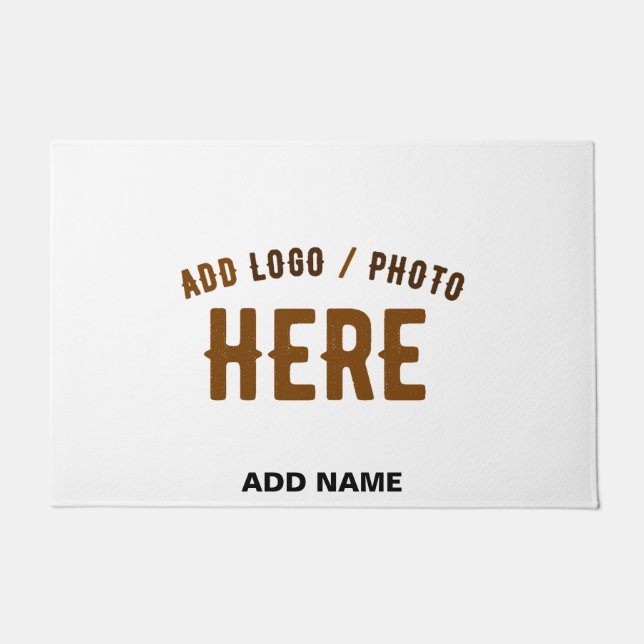 STYLISH MODERN CUSTOMIZABLE WHITE VERIFIED BRANDED DOORMAT (Front)