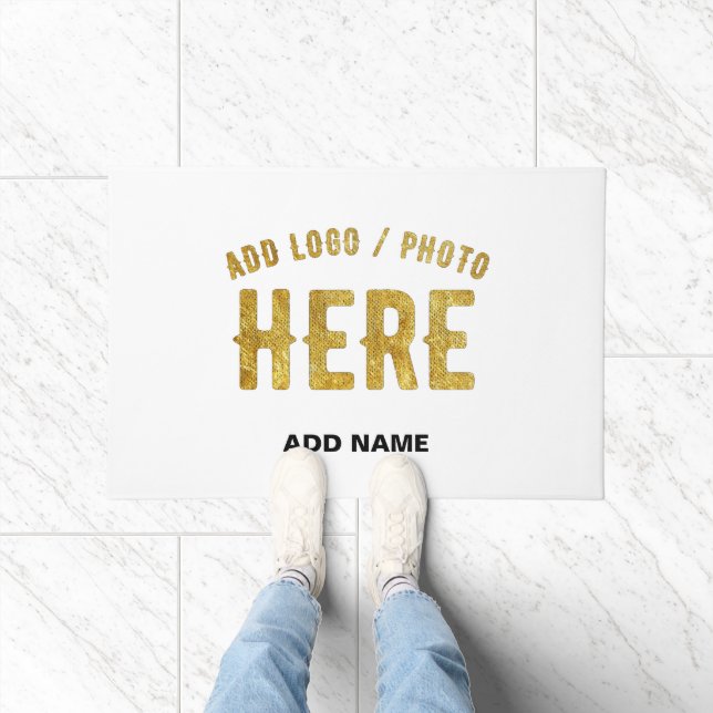 STYLISH MODERN CUSTOMIZABLE WHITE VERIFIED BRANDED DOORMAT (Indoor)