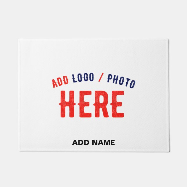 STYLISH MODERN CUSTOMIZABLE WHITE VERIFIED BRANDED DOORMAT (Front)