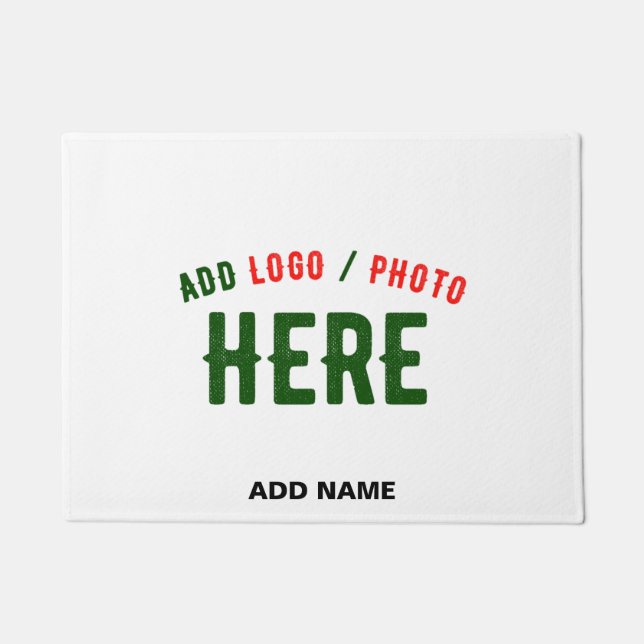 STYLISH MODERN CUSTOMIZABLE WHITE VERIFIED BRANDED DOORMAT (Front)