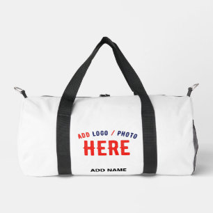 STYLISH MODERN CUSTOMIZABLE WHITE VERIFIED BRANDED DUFFLE BAG