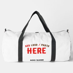 STYLISH MODERN CUSTOMIZABLE WHITE VERIFIED BRANDED DUFFLE BAG