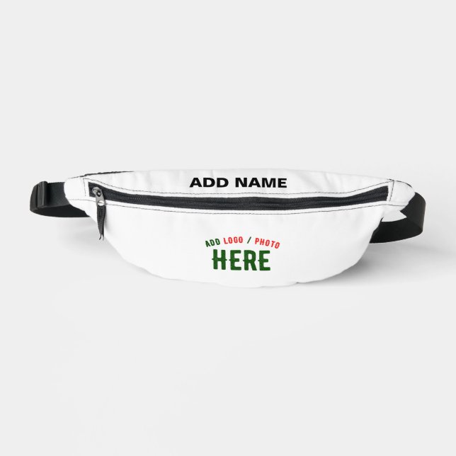 STYLISH MODERN CUSTOMIZABLE WHITE VERIFIED BRANDED FANNY PACK (Front)