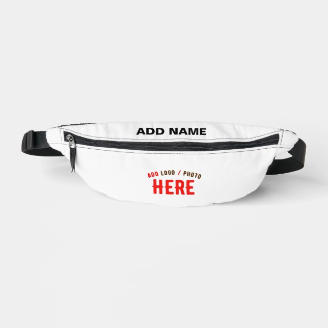 STYLISH MODERN CUSTOMIZABLE WHITE VERIFIED BRANDED FANNY PACK (Front)