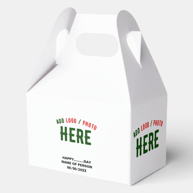 STYLISH MODERN CUSTOMIZABLE WHITE VERIFIED BRANDED FAVOR BOX (Front)