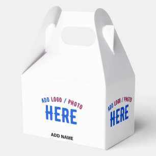 STYLISH MODERN CUSTOMIZABLE WHITE VERIFIED BRANDED FAVOR BOX