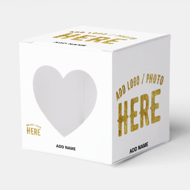 STYLISH MODERN CUSTOMIZABLE WHITE VERIFIED BRANDED FAVOR BOX (Front Side)