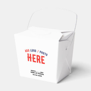 STYLISH MODERN CUSTOMIZABLE WHITE VERIFIED BRANDED FAVOR BOX