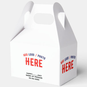 STYLISH MODERN CUSTOMIZABLE WHITE VERIFIED BRANDED FAVOR BOX