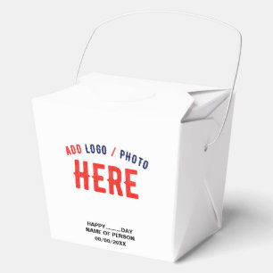 STYLISH MODERN CUSTOMIZABLE WHITE VERIFIED BRANDED FAVOR BOX