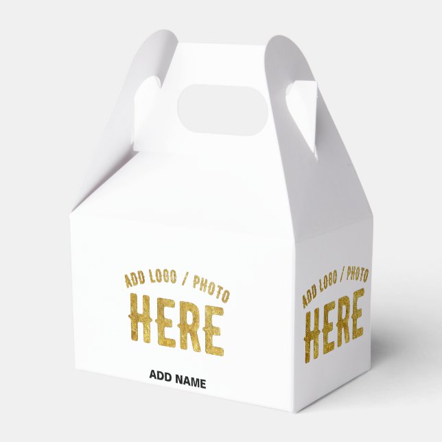 STYLISH MODERN CUSTOMIZABLE WHITE VERIFIED BRANDED FAVOR BOX (Front Side)