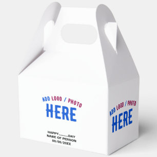 STYLISH MODERN CUSTOMIZABLE WHITE VERIFIED BRANDED FAVOR BOX