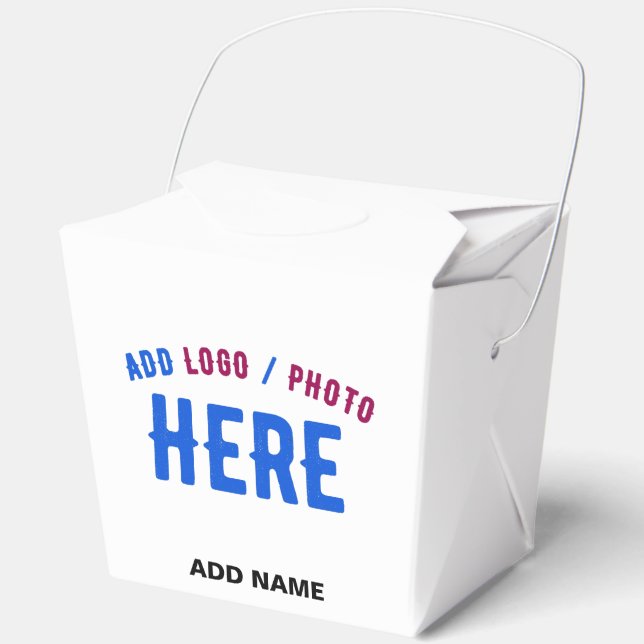 STYLISH MODERN CUSTOMIZABLE WHITE VERIFIED BRANDED FAVOR BOX (Front)