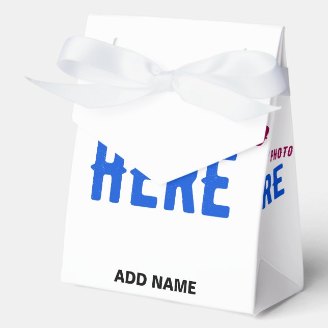 STYLISH MODERN CUSTOMIZABLE WHITE VERIFIED BRANDED FAVOR BOX (Front)
