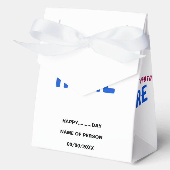 STYLISH MODERN CUSTOMIZABLE WHITE VERIFIED BRANDED FAVOR BOX (Front)