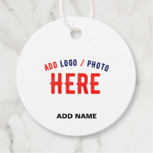 STYLISH MODERN CUSTOMIZABLE WHITE VERIFIED BRANDED FAVOUR TAGS