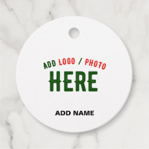STYLISH MODERN CUSTOMIZABLE WHITE VERIFIED BRANDED FAVOUR TAGS