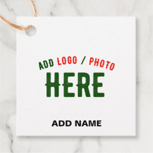 STYLISH MODERN CUSTOMIZABLE WHITE VERIFIED BRANDED FAVOUR TAGS