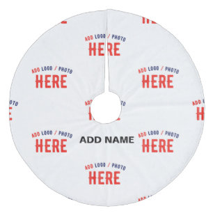 STYLISH MODERN CUSTOMIZABLE WHITE VERIFIED BRANDED FLEECE TREE SKIRT