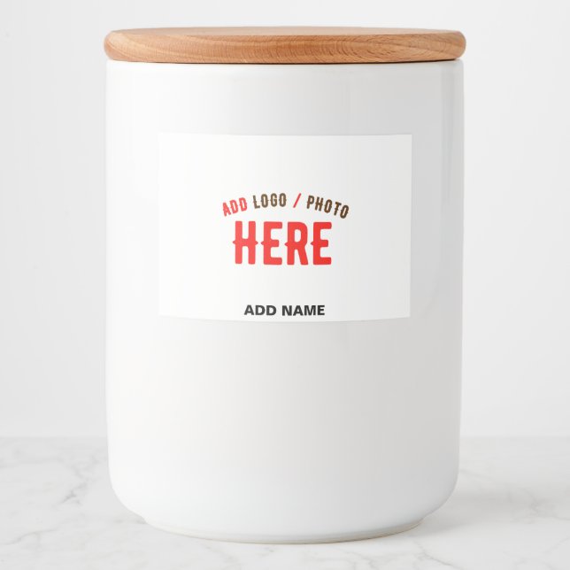 STYLISH MODERN CUSTOMIZABLE WHITE VERIFIED BRANDED FOOD LABEL (Front)