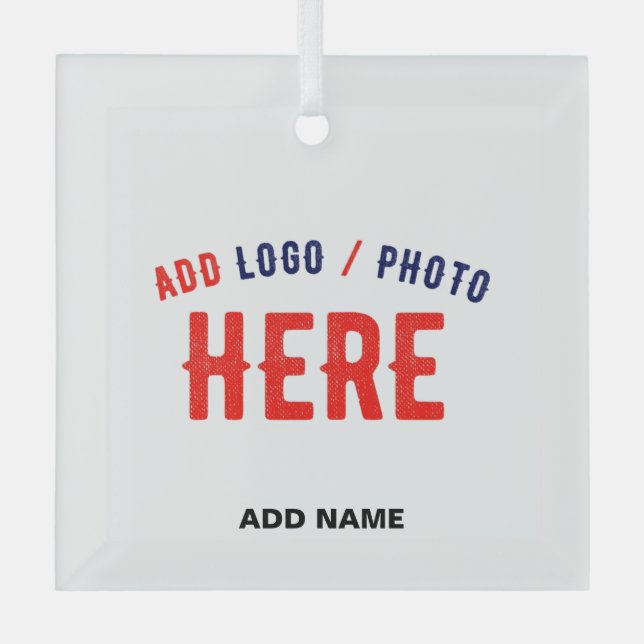 STYLISH MODERN CUSTOMIZABLE WHITE VERIFIED BRANDED GLASS ORNAMENT (Front)